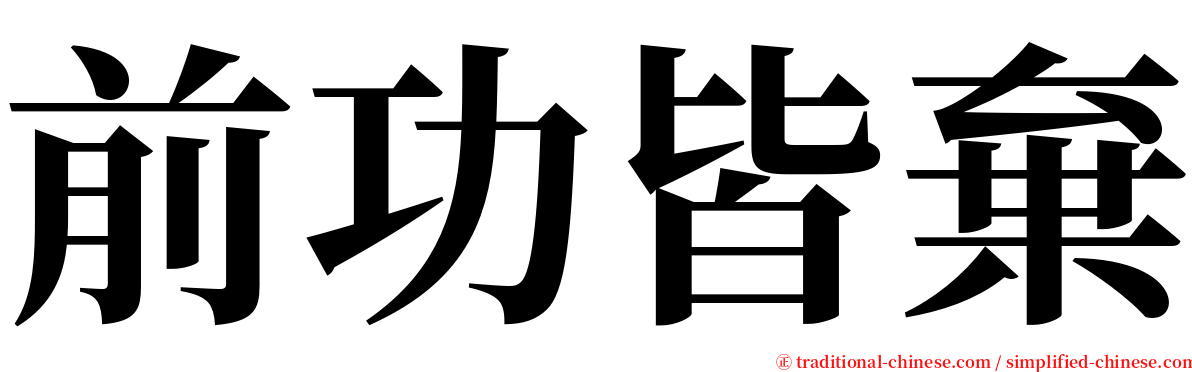 前功皆棄 serif font
