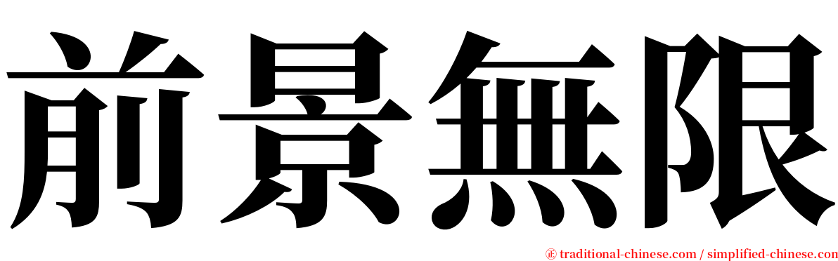 前景無限 serif font