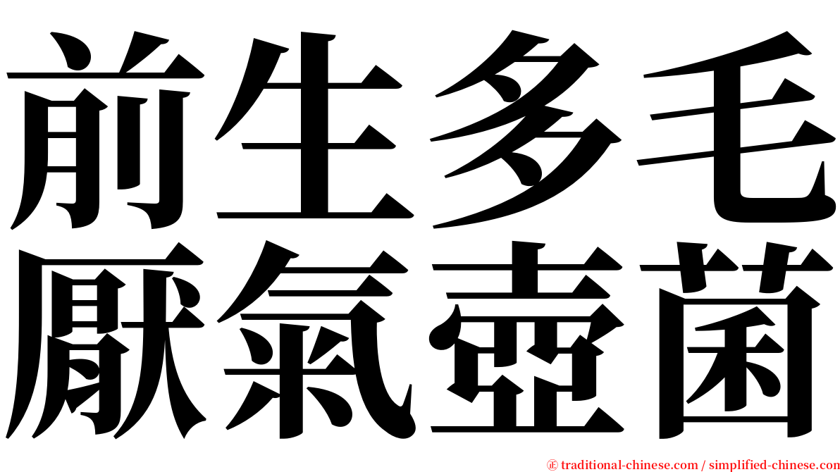 前生多毛厭氣壺菌 serif font