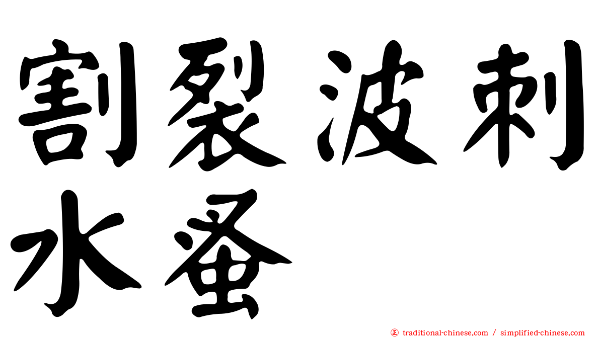 割裂波刺水蚤