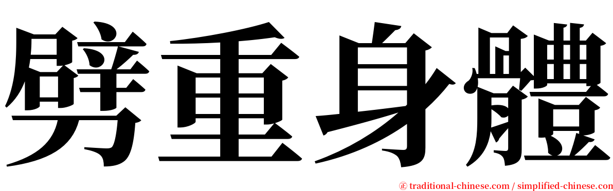 劈重身體 serif font