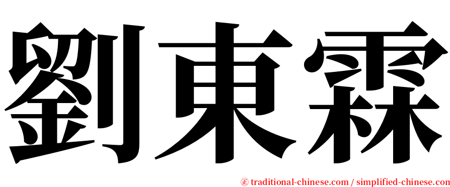 劉東霖 serif font