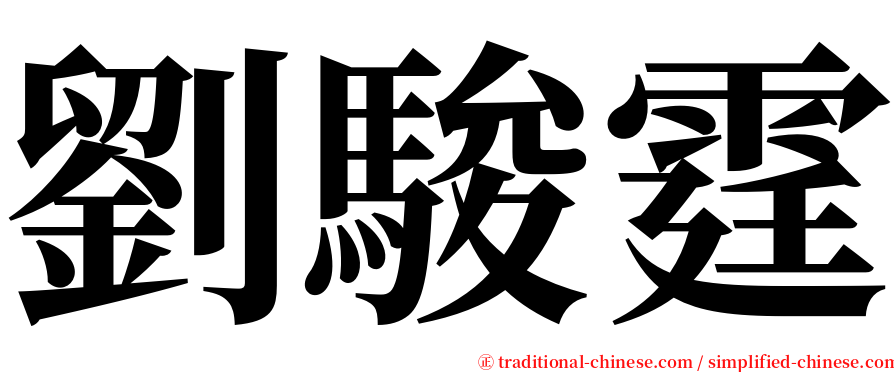 劉駿霆 serif font