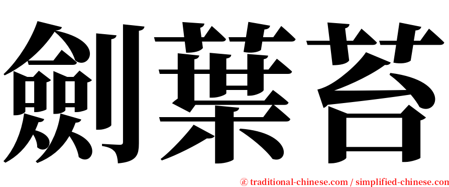 劍葉苔 serif font