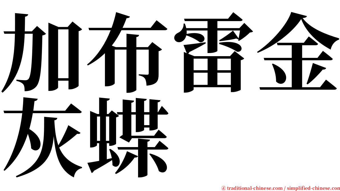 加布雷金灰蝶 serif font