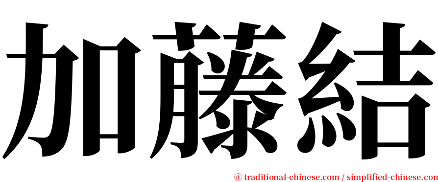 加藤結 serif font
