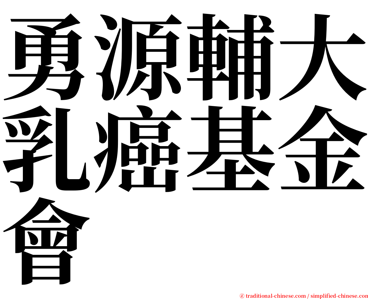 勇源輔大乳癌基金會 serif font