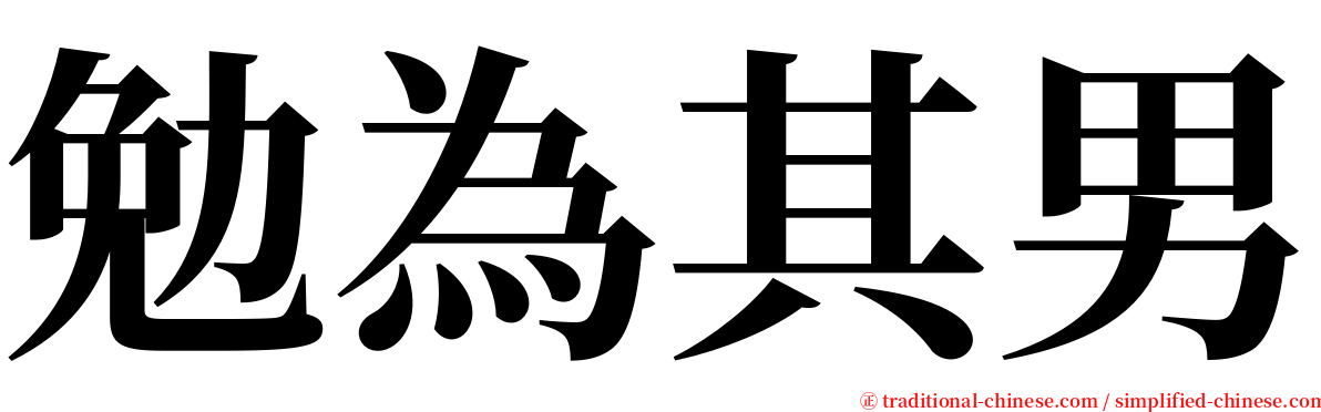 勉為其男 serif font