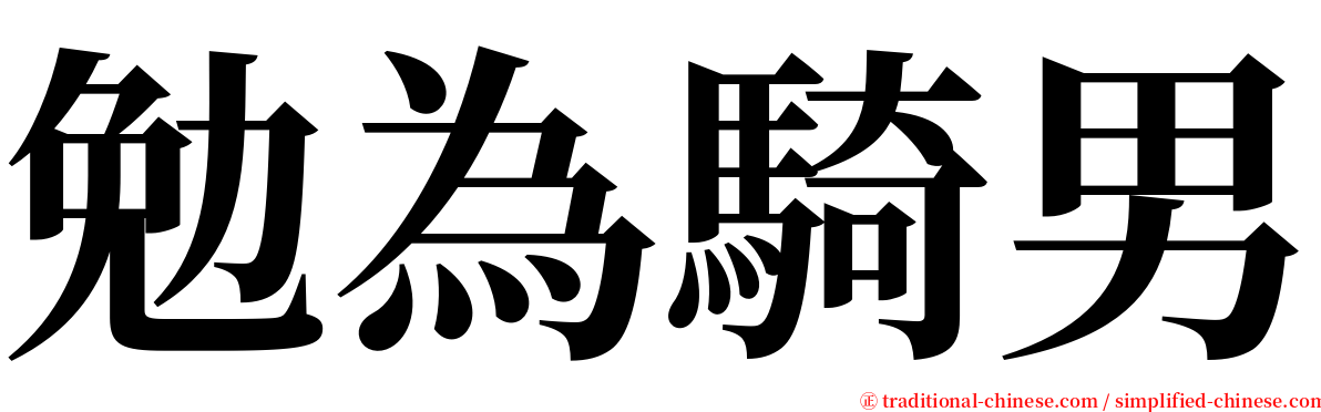 勉為騎男 serif font