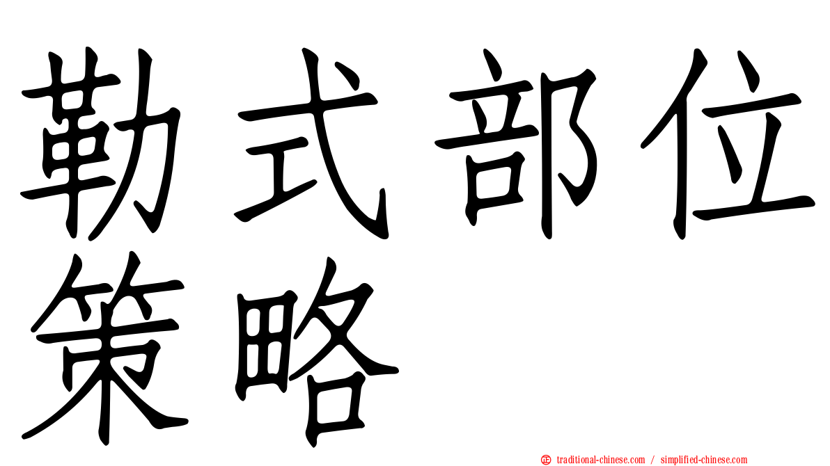 勒式部位策略
