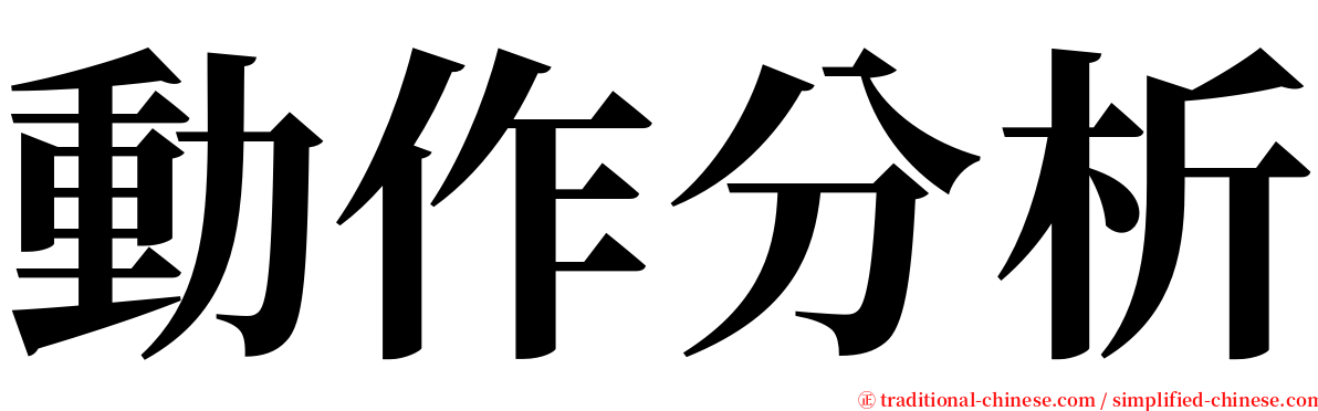 動作分析 serif font