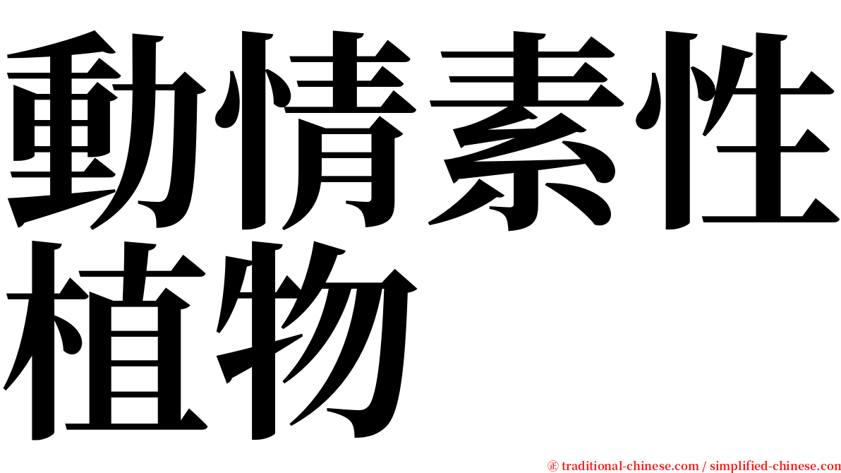 動情素性植物 serif font