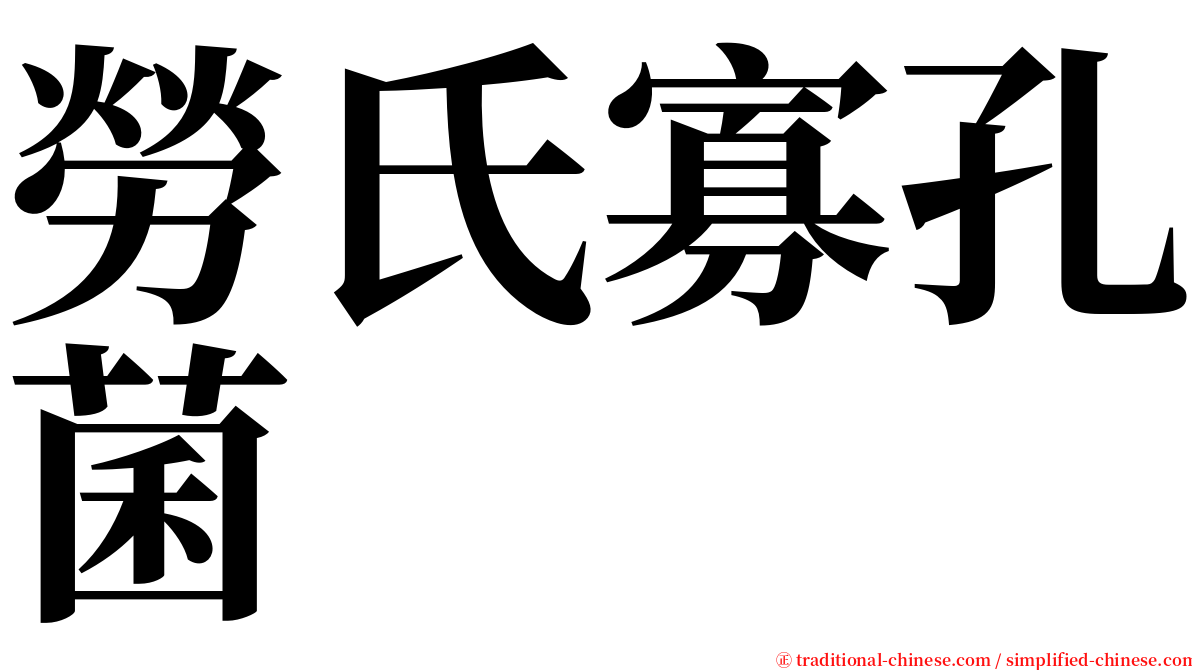 勞氏寡孔菌 serif font