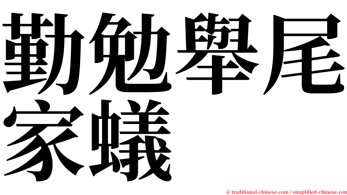 勤勉舉尾家蟻 serif font