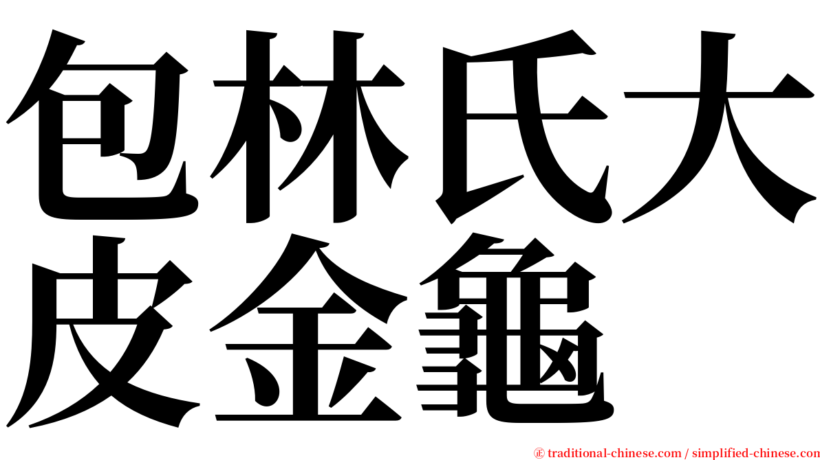 包林氏大皮金龜 serif font