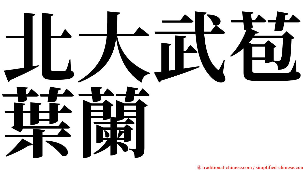 北大武苞葉蘭 serif font