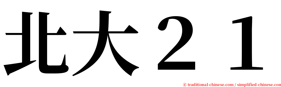 北大２１ serif font