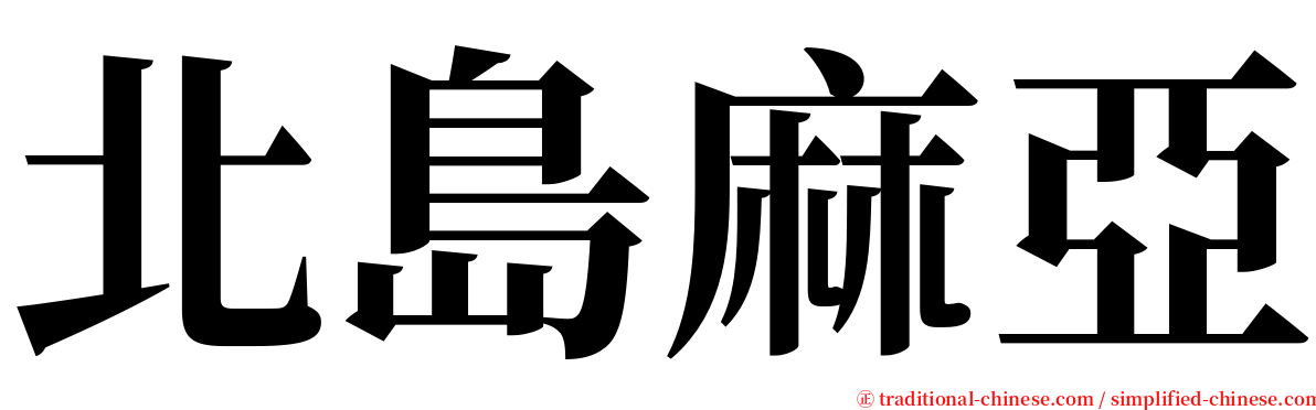 北島麻亞 serif font