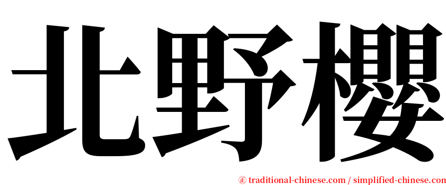 北野櫻 serif font