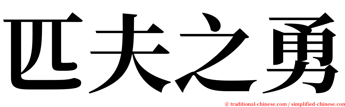 匹夫之勇 serif font