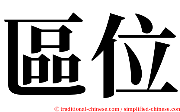 區位 serif font