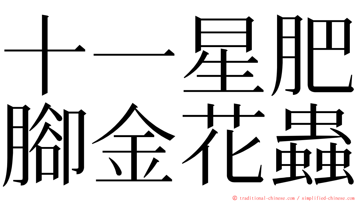十一星肥腳金花蟲 ming font