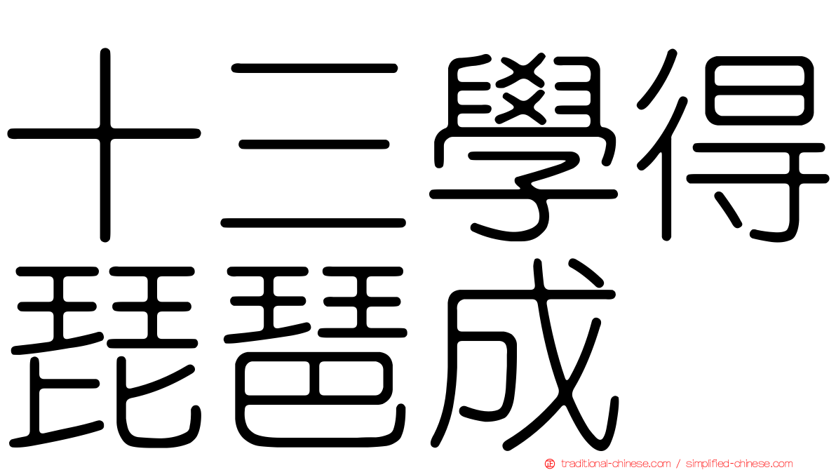 十三學得琵琶成
