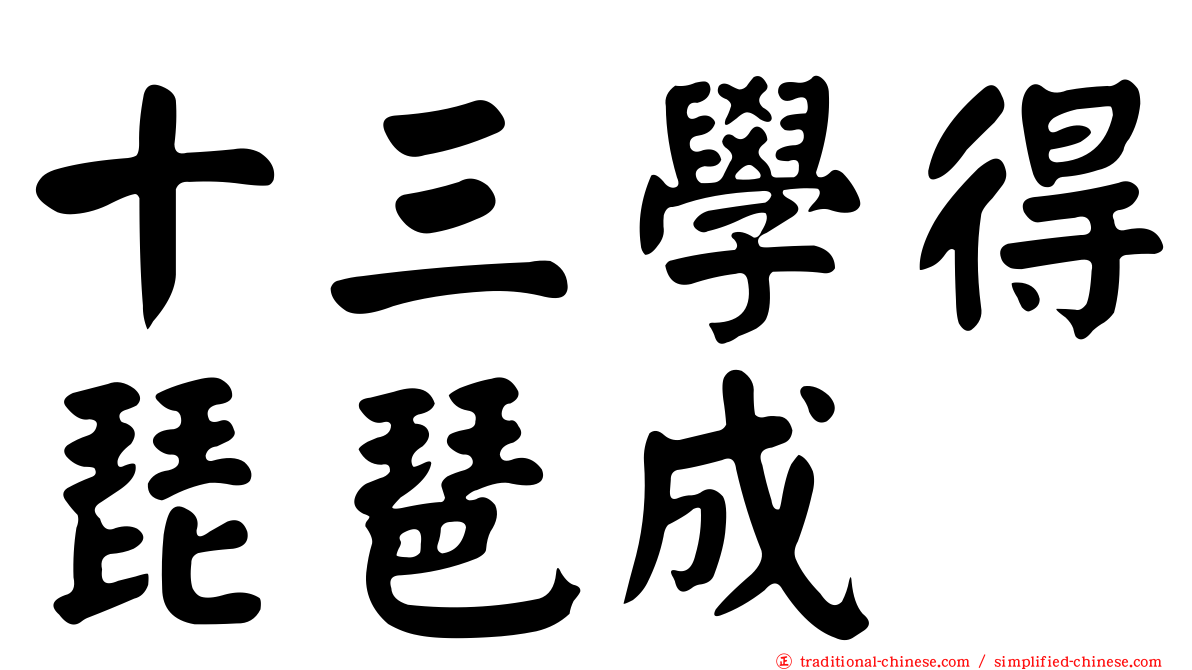 十三學得琵琶成