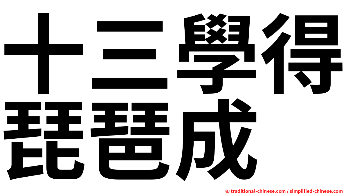 十三學得琵琶成
