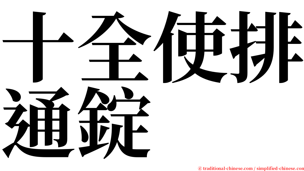十全使排通錠 serif font