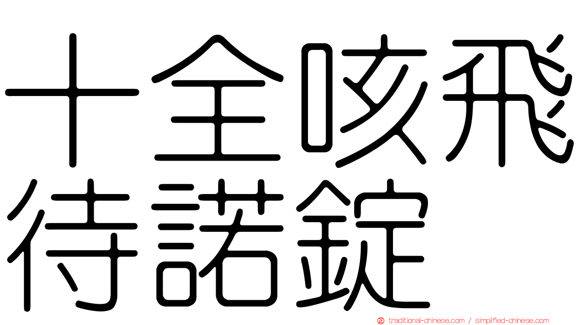 十全咳飛待諾錠