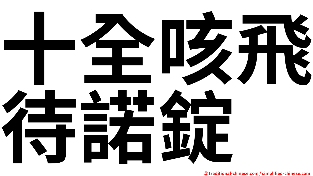 十全咳飛待諾錠