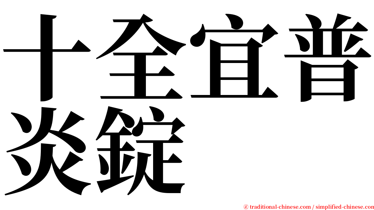 十全宜普炎錠 serif font