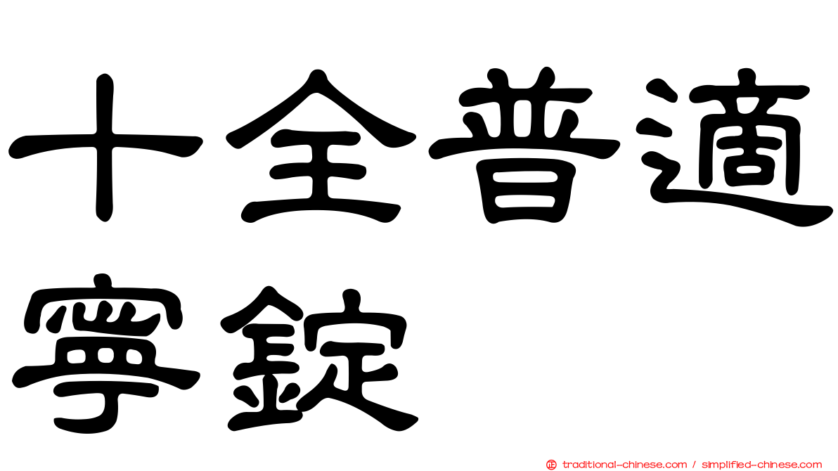 十全普適寧錠