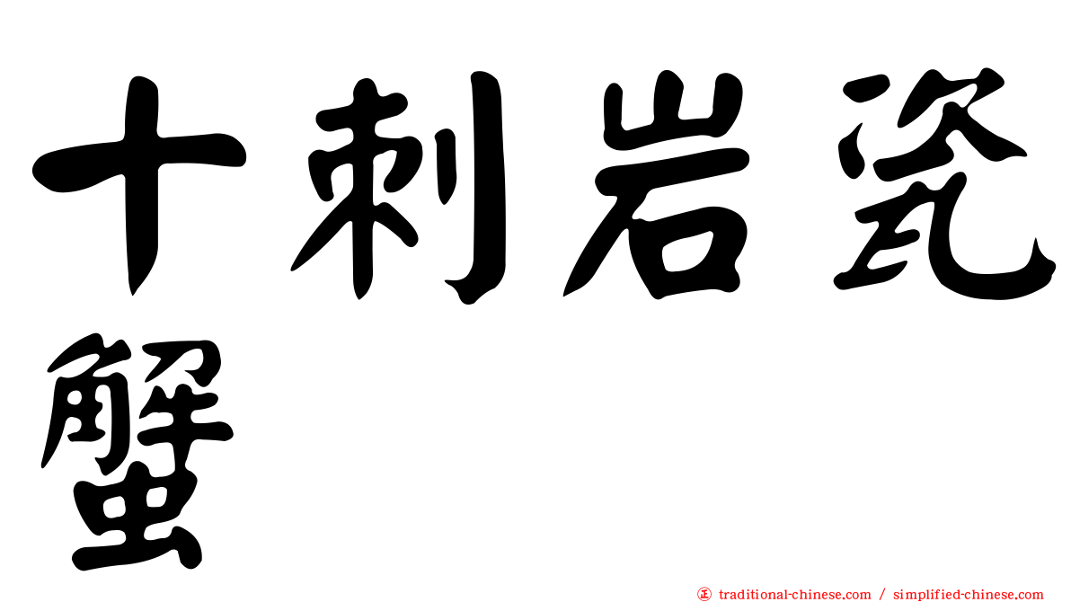 十刺岩瓷蟹