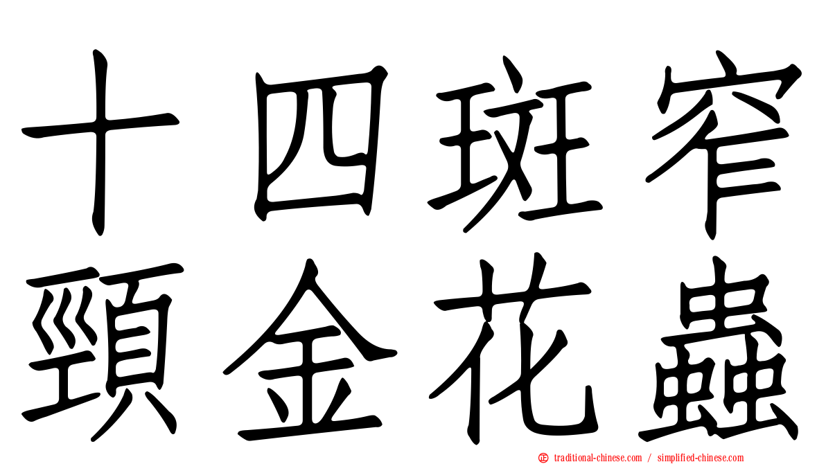十四斑窄頸金花蟲