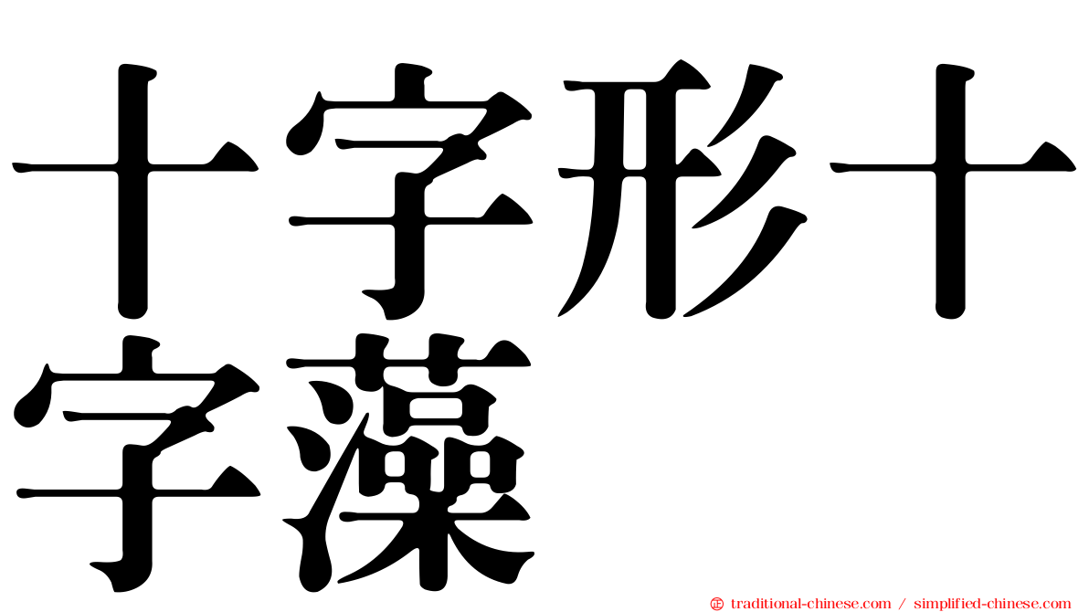 十字形十字藻