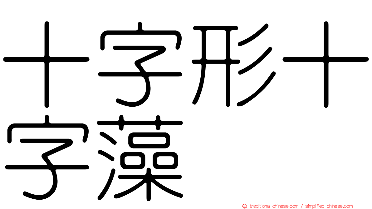 十字形十字藻