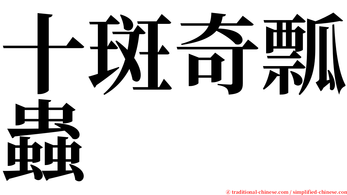 十斑奇瓢蟲 serif font