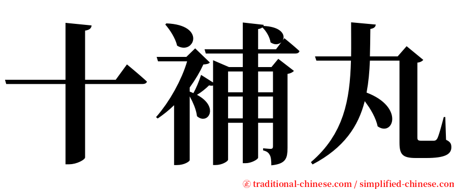 十補丸 serif font