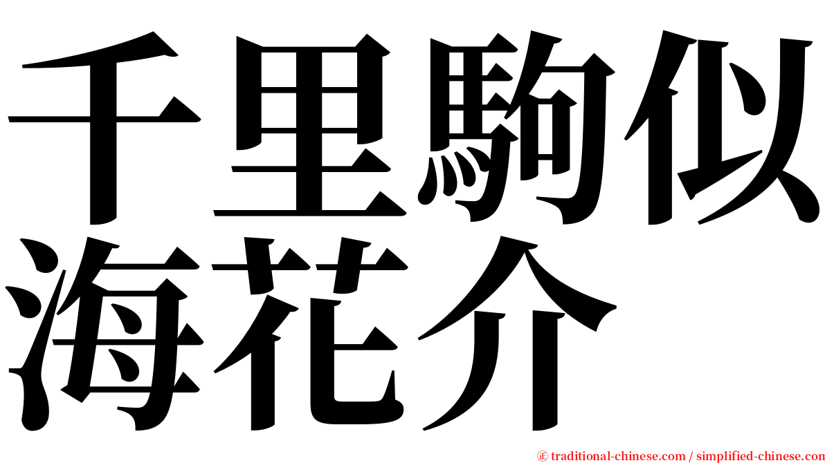 千里駒似海花介 serif font