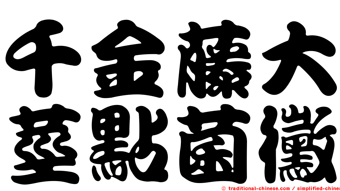千金藤大莖點菌黴