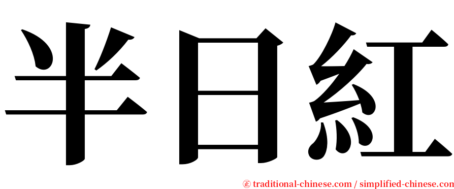 半日紅 serif font