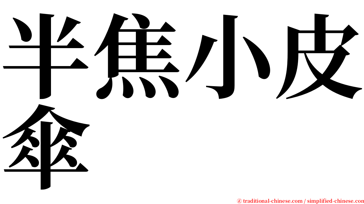 半焦小皮傘 serif font