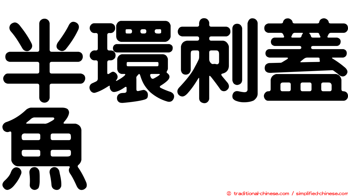 半環刺蓋魚