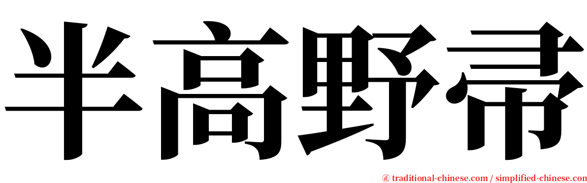 半高野帚 serif font