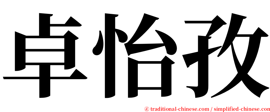 卓怡孜 serif font