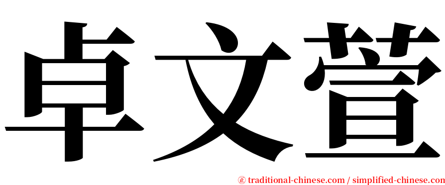 卓文萱 serif font