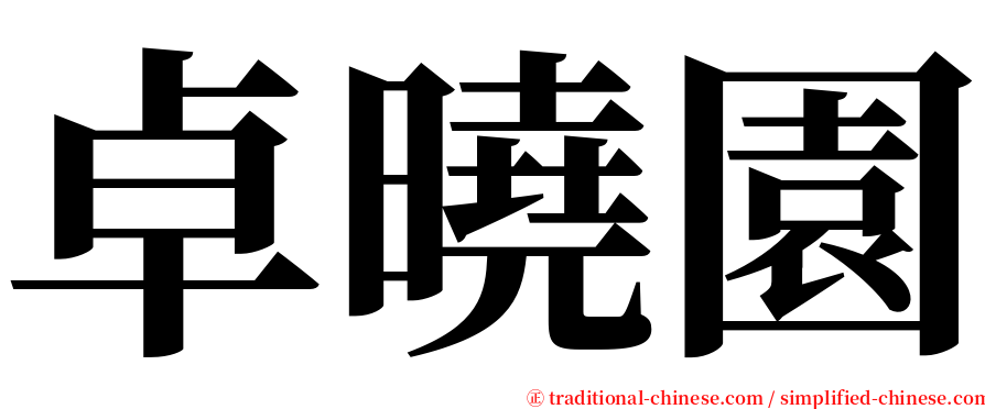 卓曉園 serif font