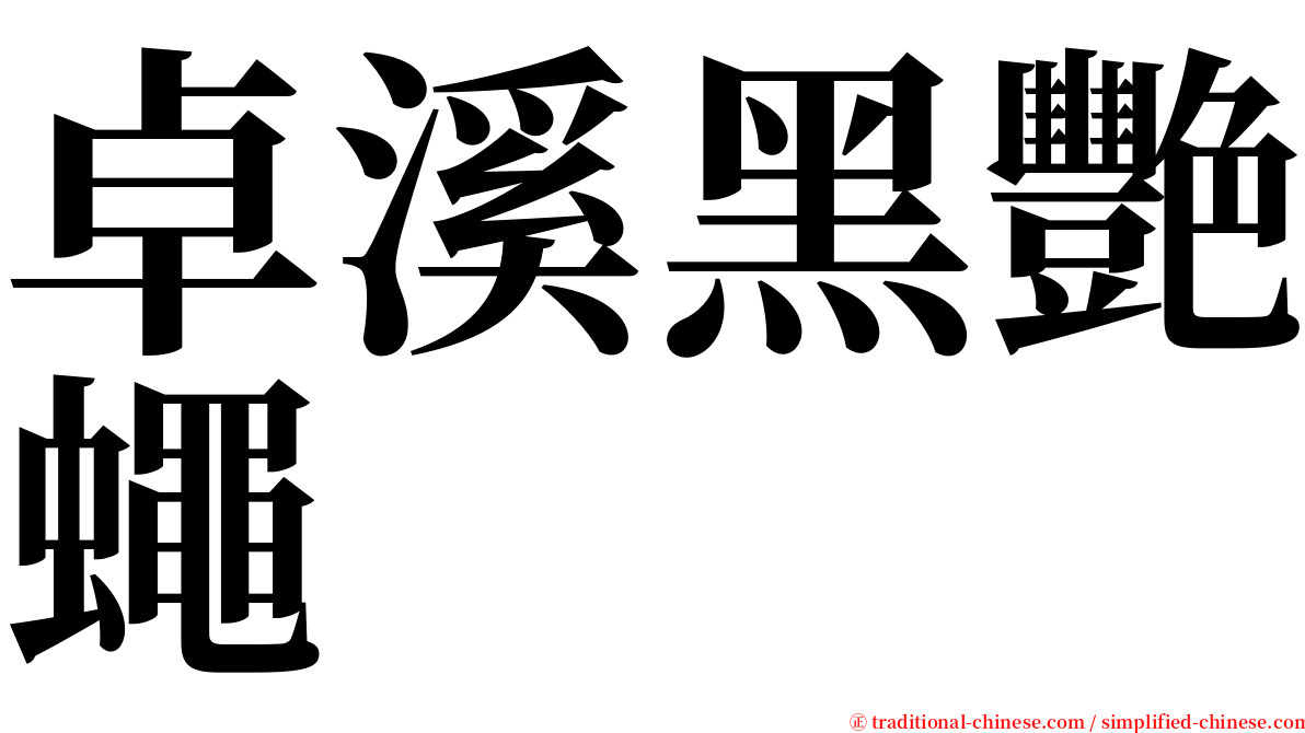 卓溪黑艷蠅 serif font